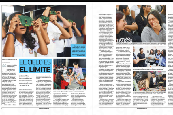 Imágenes de la publicación física del artículo en la Revista Dominical de La Nación.